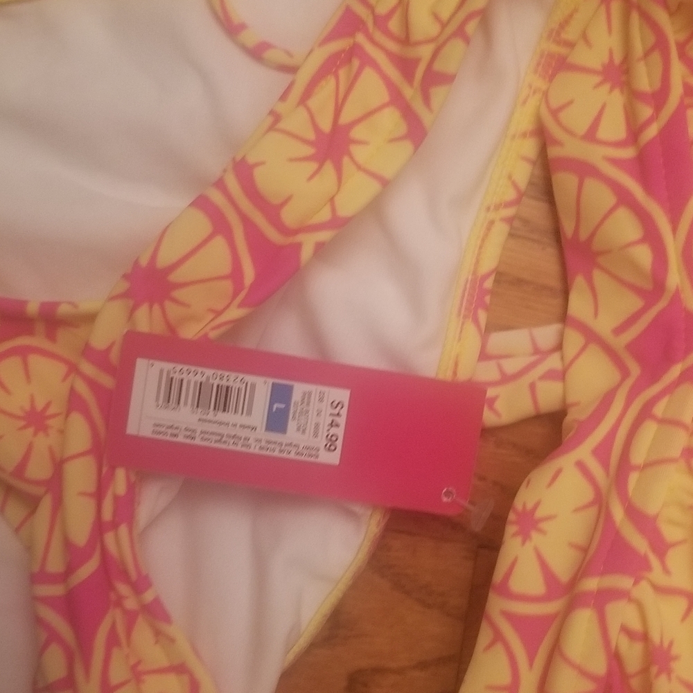 NWT pink/yellow lemon bikini L - Picture 4 of 4